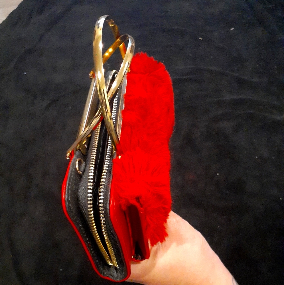 Sexy Red Furry Clutch